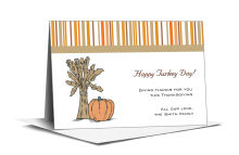 Stripes Thanksgiving Note Card 5x3.5